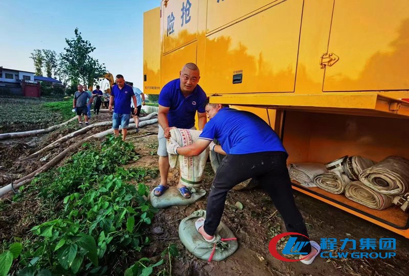 中牟县支援排涝车防汛排水现场